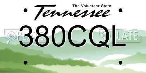 380CQL Tennessee License Plate