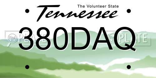 380DAQ Tennessee License Plate