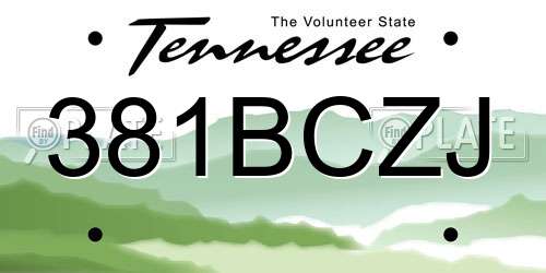381BCZJ Tennessee License Plate