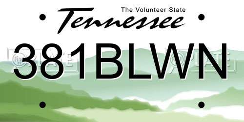 381BLWN Tennessee License Plate