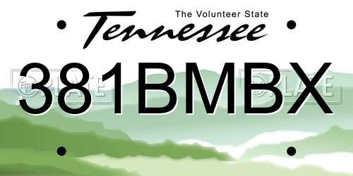 381BMBX Tennessee License Plate