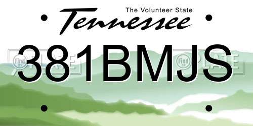 381BMJS Tennessee License Plate