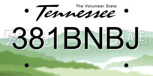 381BNBJ Tennessee License Plate