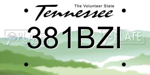 381BZI Tennessee License Plate