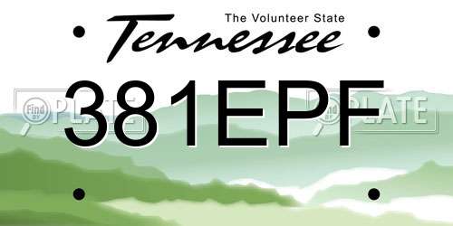 381EPF Tennessee License Plate