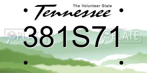 381S71 Tennessee License Plate