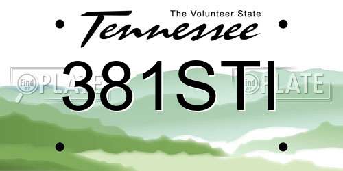 381STI Tennessee License Plate