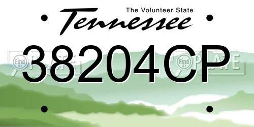 38204CP Tennessee License Plate