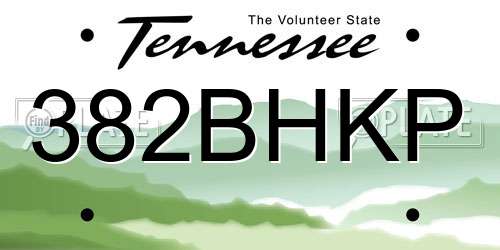 382BHKP Tennessee License Plate