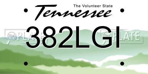 382LGI Tennessee License Plate