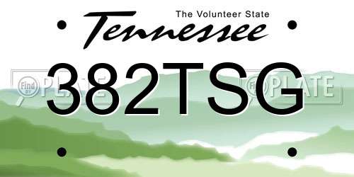 382TSG Tennessee License Plate