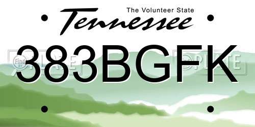 383BGFK Tennessee License Plate