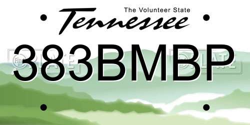 383BMBP Tennessee License Plate