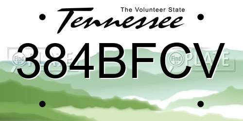 384BFCV Tennessee License Plate