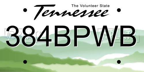 384BPWB Tennessee License Plate