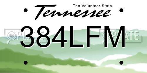 384LFM Tennessee License Plate