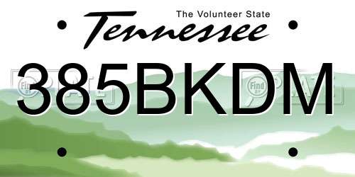 385BKDM Tennessee License Plate
