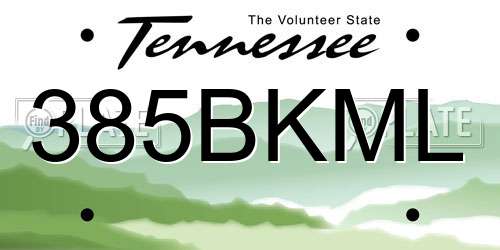385BKML Tennessee License Plate