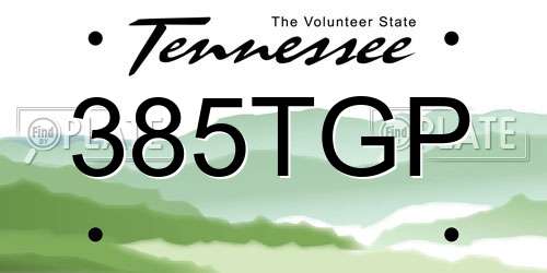 385TGP Tennessee License Plate