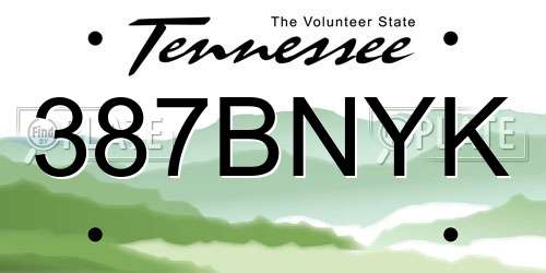 387BNYK Tennessee License Plate