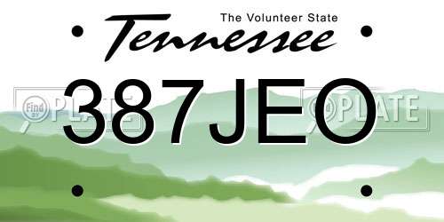 387JEO Tennessee License Plate