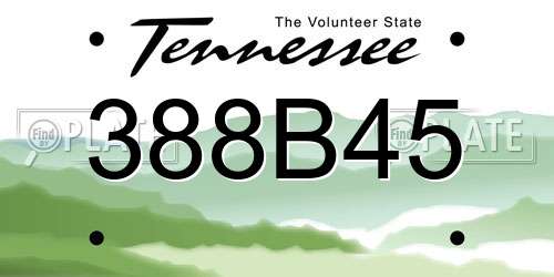 388B45 Tennessee License Plate