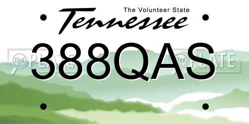 388QAS Tennessee License Plate