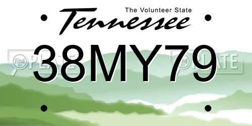38MY79 Tennessee License Plate