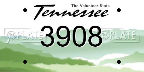 3908 Tennessee License Plate