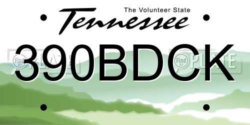 390BDCK Tennessee License Plate