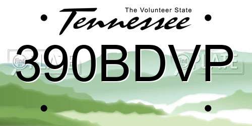 390BDVP Tennessee License Plate