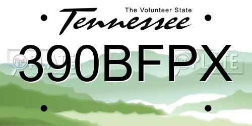 390BFPX Tennessee License Plate