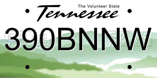 390BNNW Tennessee License Plate