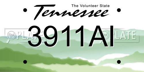 3911AI Tennessee License Plate