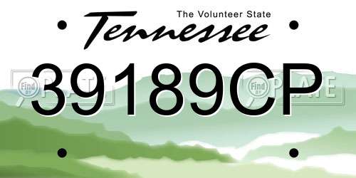39189CP Tennessee License Plate