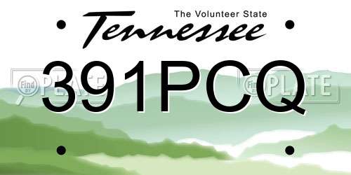 391PCQ Tennessee License Plate