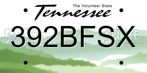 392BFSX Tennessee License Plate