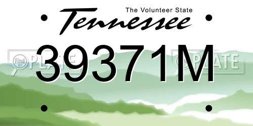 39371M Tennessee License Plate