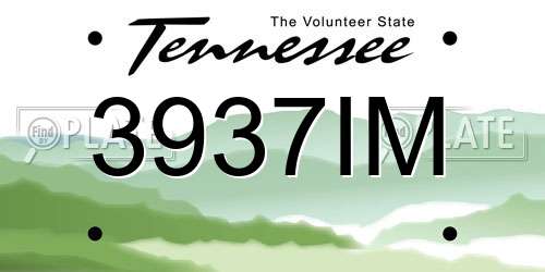 3937IM Tennessee License Plate