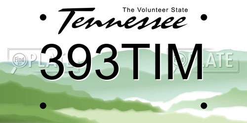 393TIM Tennessee License Plate