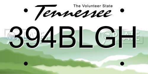 394BLGH Tennessee License Plate