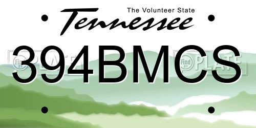 394BMCS Tennessee License Plate