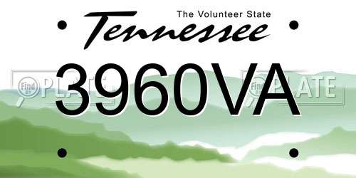 3960VA Tennessee License Plate