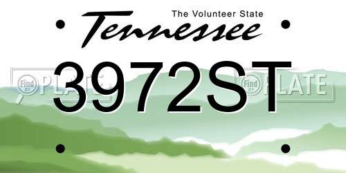 3972ST Tennessee License Plate