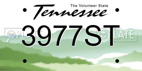 3977ST Tennessee License Plate