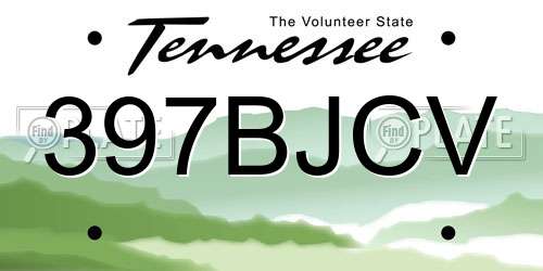 397BJCV Tennessee License Plate
