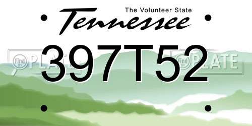 397T52 Tennessee License Plate