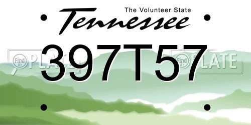 397T57 Tennessee License Plate
