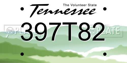 397T82 Tennessee License Plate