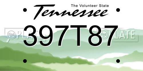 397T87 Tennessee License Plate